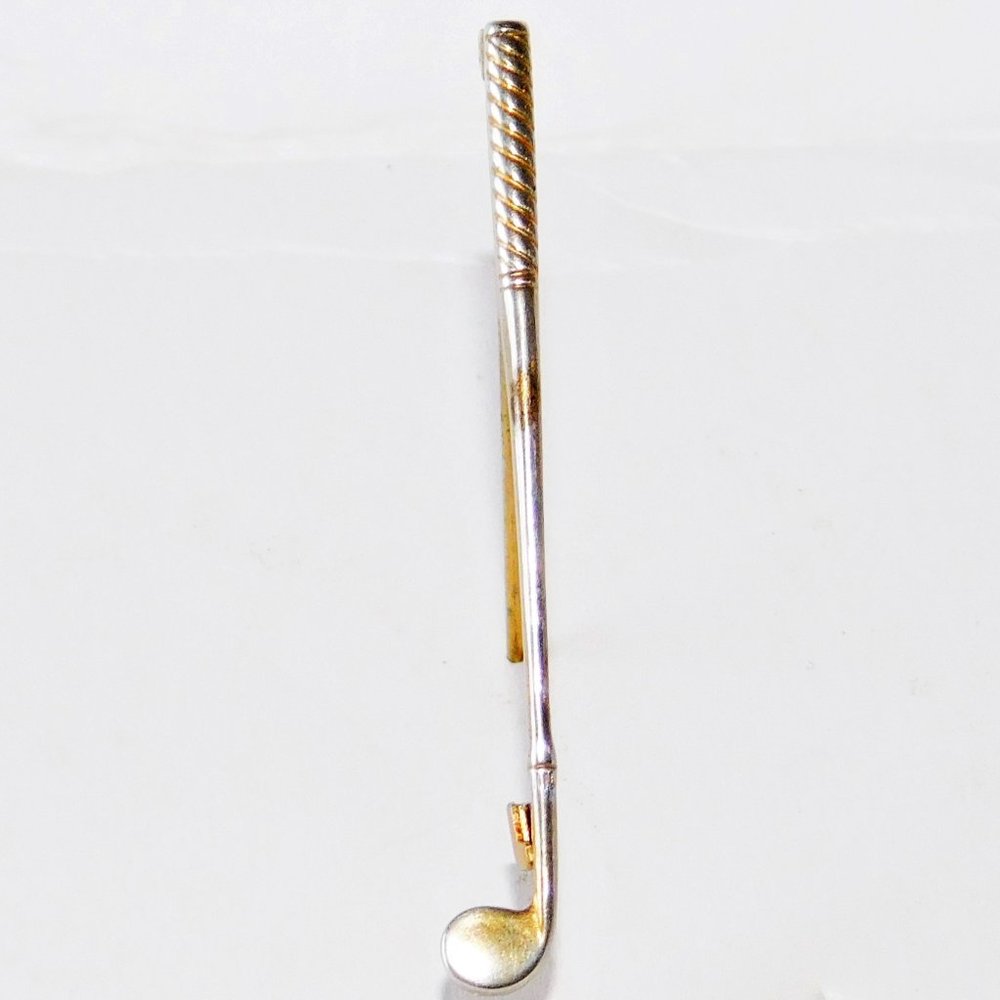 Vintage Golf Club Tie Pin Tack / Brooch Gold Tone